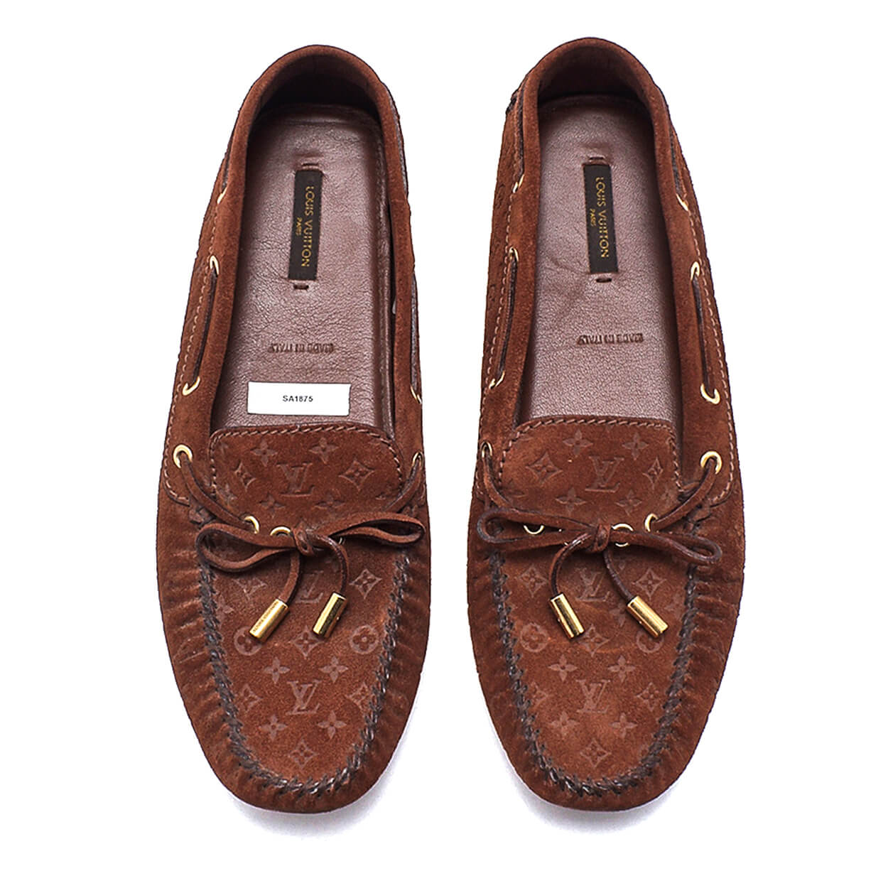 Louis Vuitton - Tabac Monogram Suede Gloria Flat Loafers